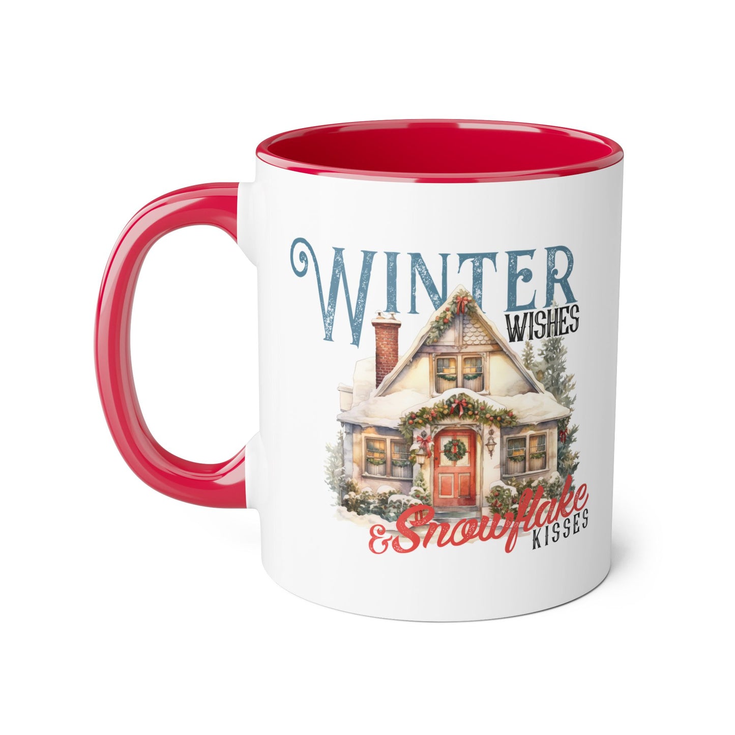 Winter Wishes & Snowflake Kisses Mugs, 11oz