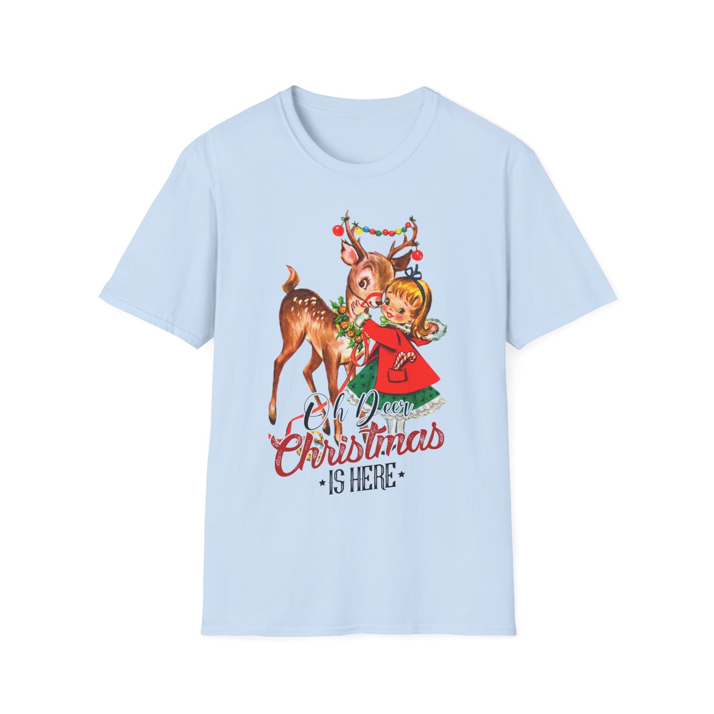 Oh Deer Christmas is Here Softstyle T-Shirt