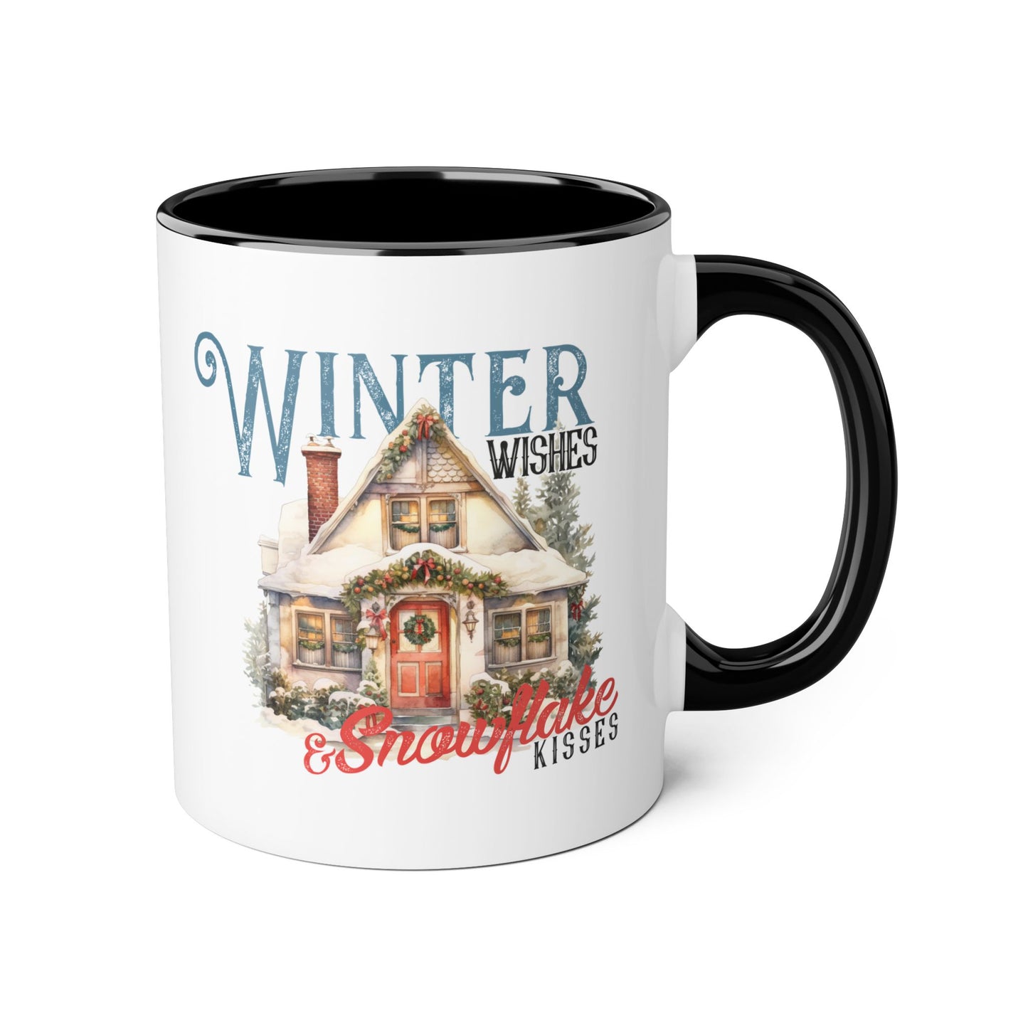 Winter Wishes & Snowflake Kisses Mugs, 11oz