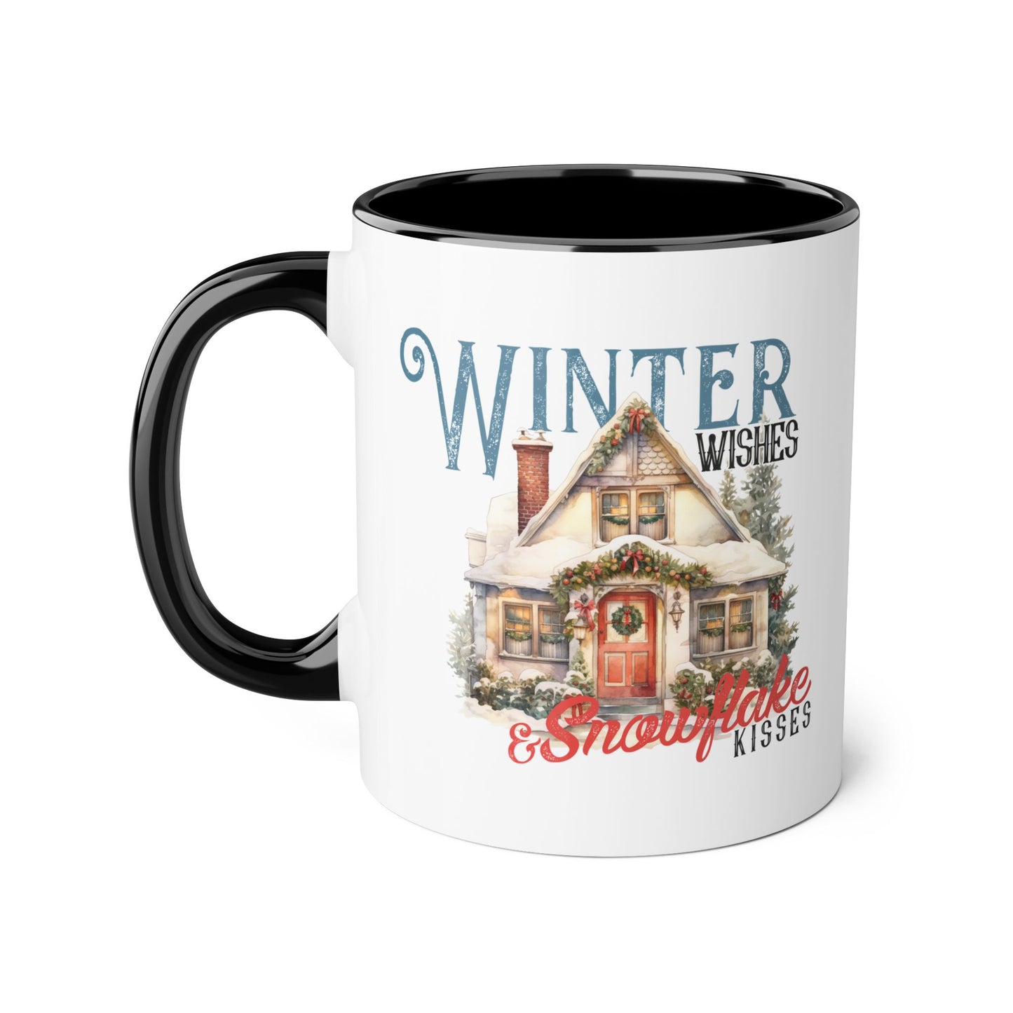 Winter Wishes & Snowflake Kisses Mugs, 11oz