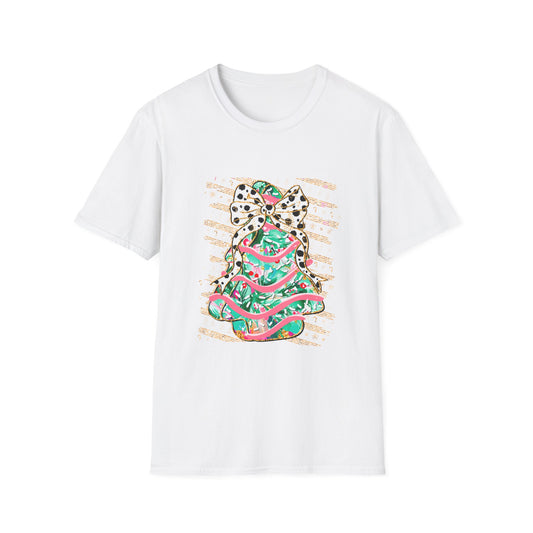 Christmas Tree With Green Bow Softstyle T-Shirt