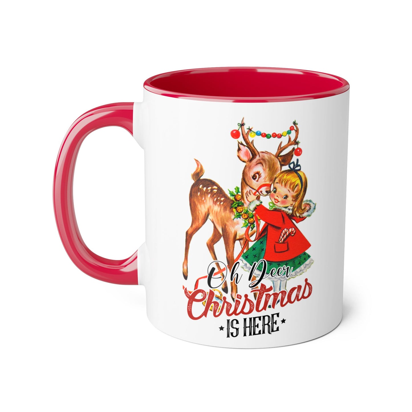 Oh Deer Christmas is Here Mugs, 11oz