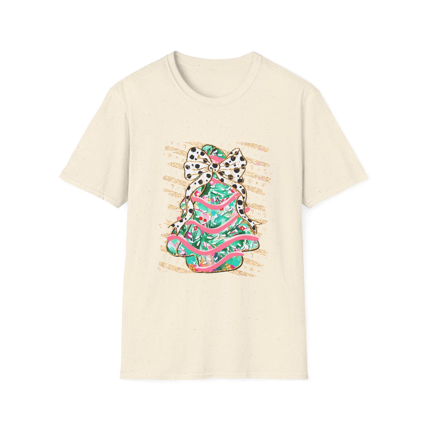 Christmas Tree With Green Bow Softstyle T-Shirt