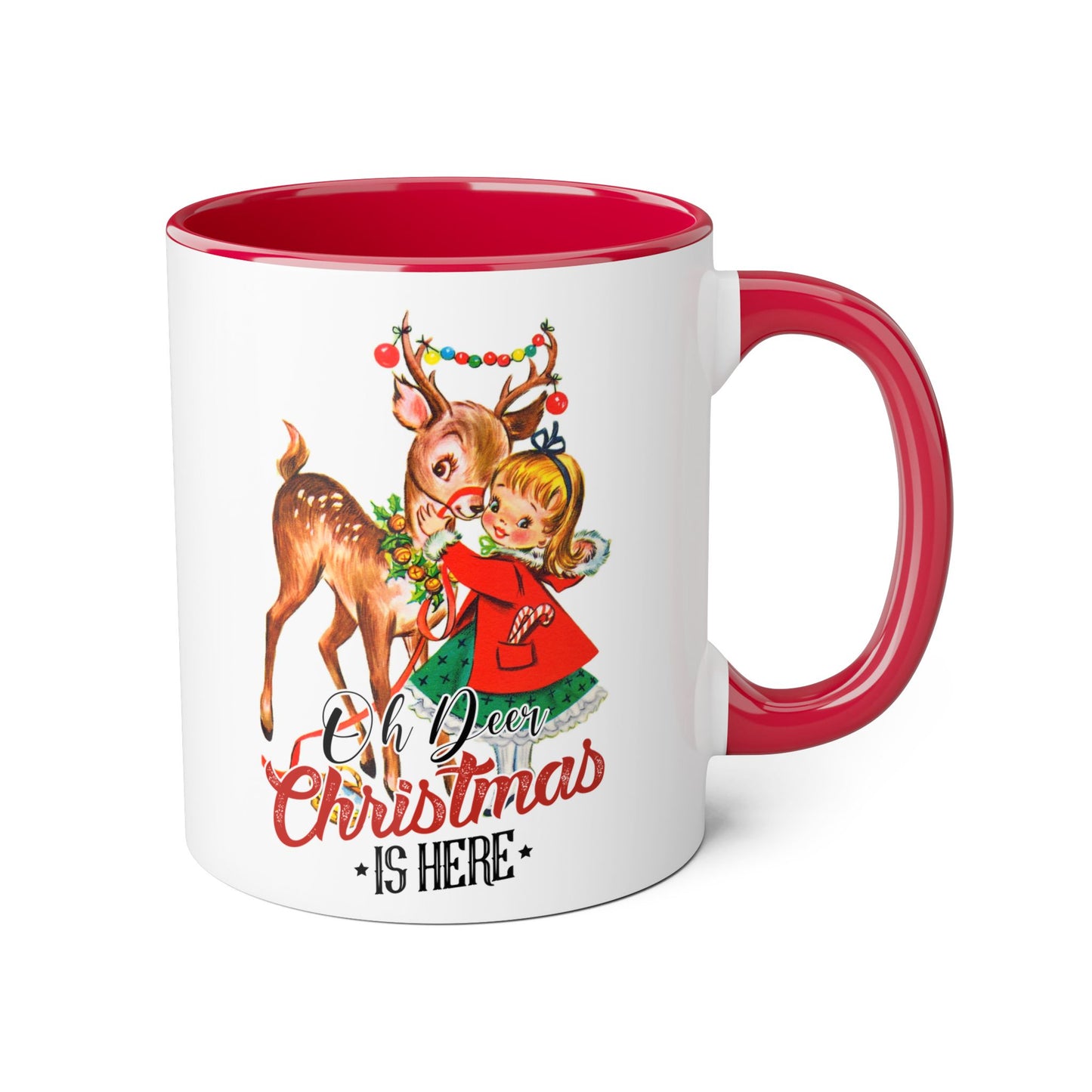 Oh Deer Christmas is Here Mugs, 11oz