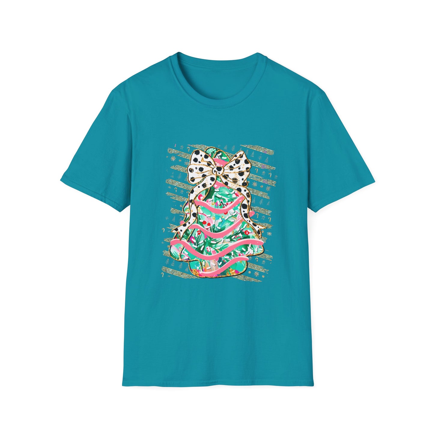 Christmas Tree With Green Bow Softstyle T-Shirt