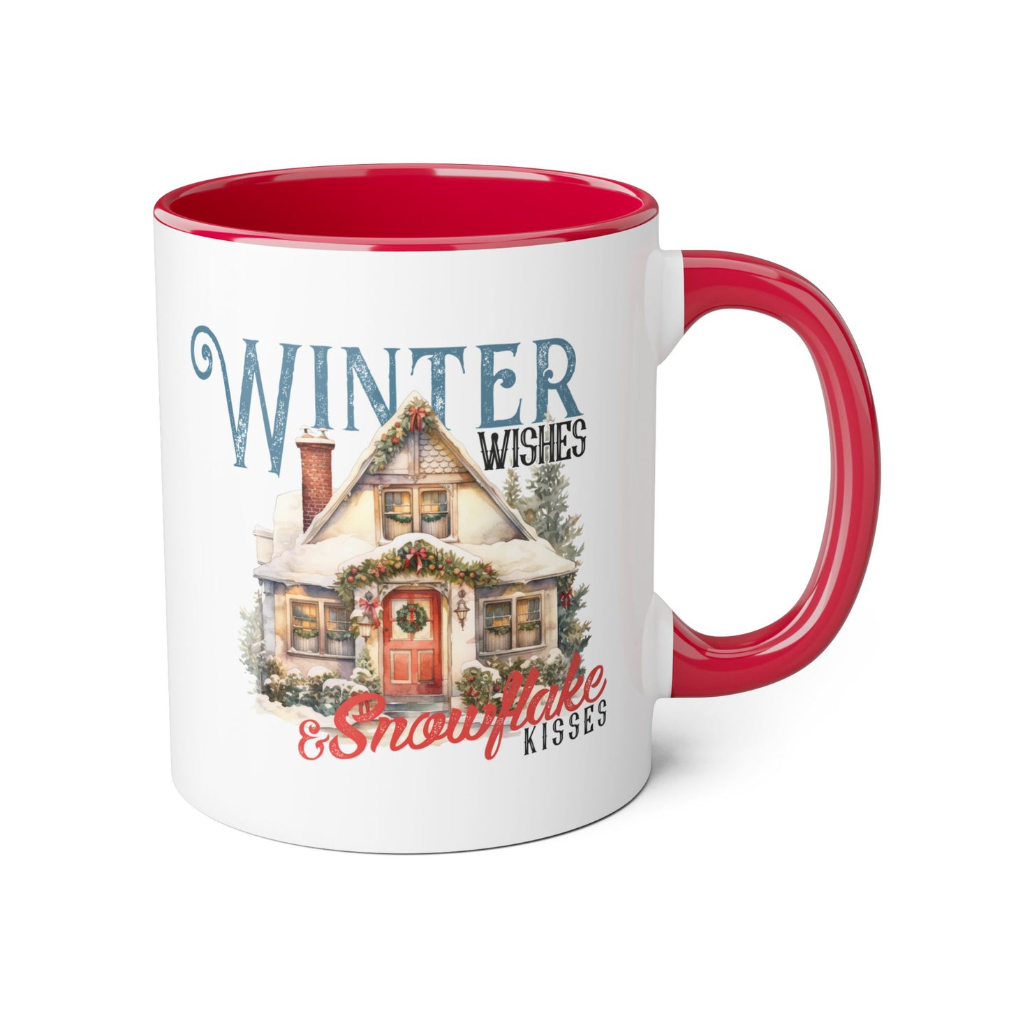 Winter Wishes & Snowflake Kisses Mugs, 11oz