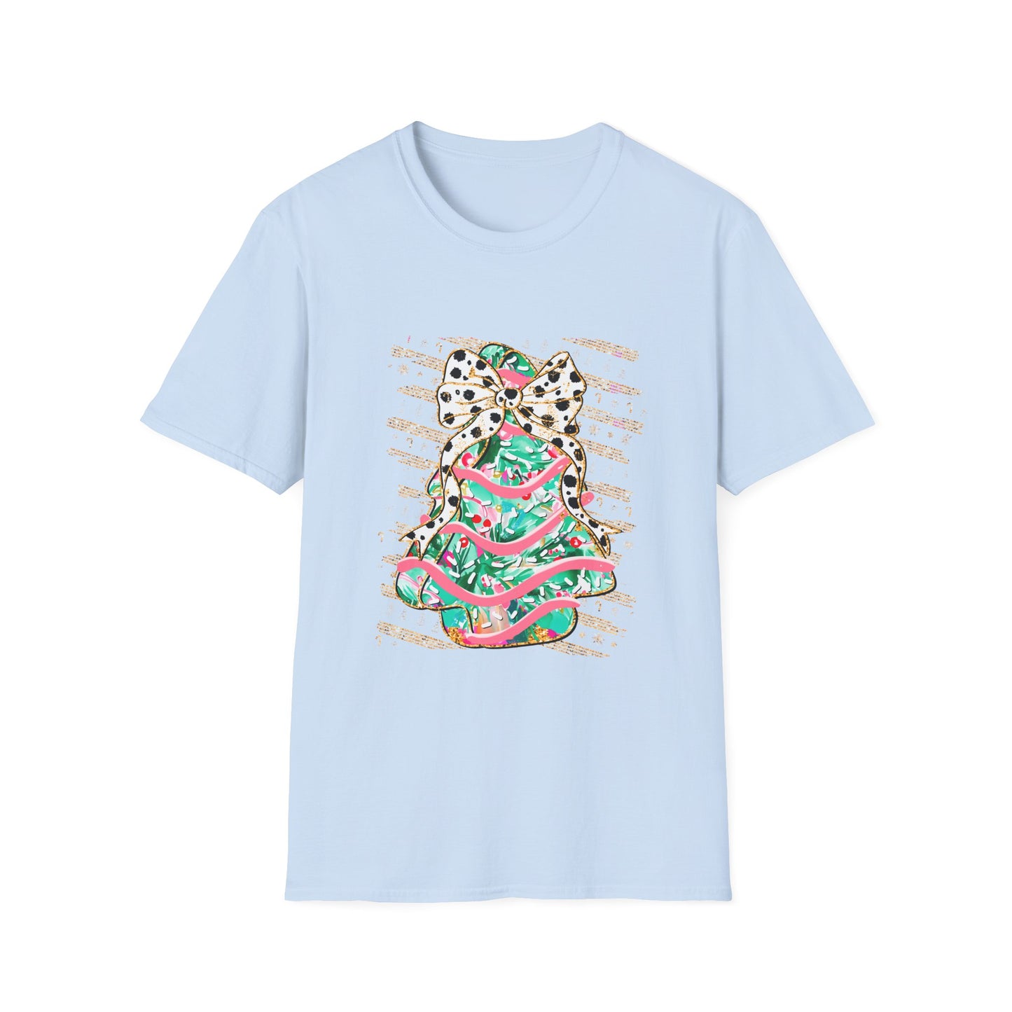 Christmas Tree With Green Bow Softstyle T-Shirt