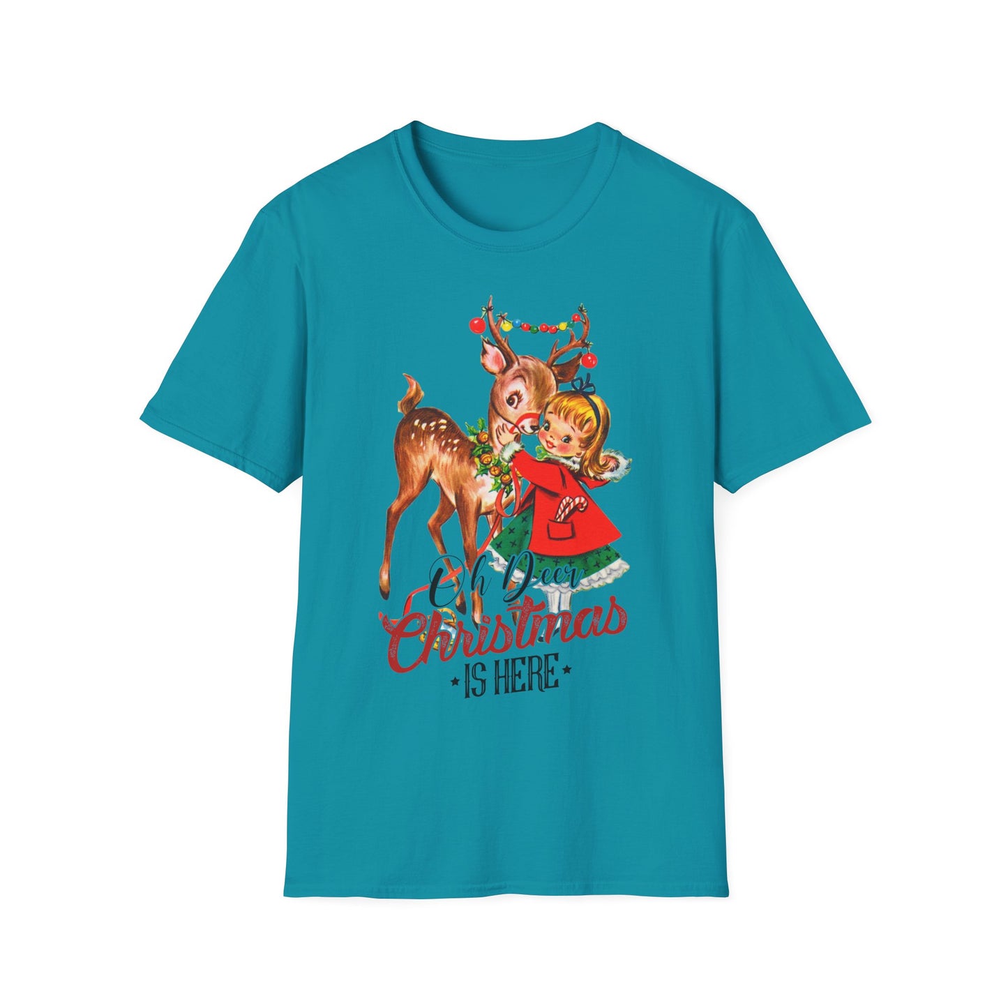 Oh Deer Christmas is Here Softstyle T-Shirt