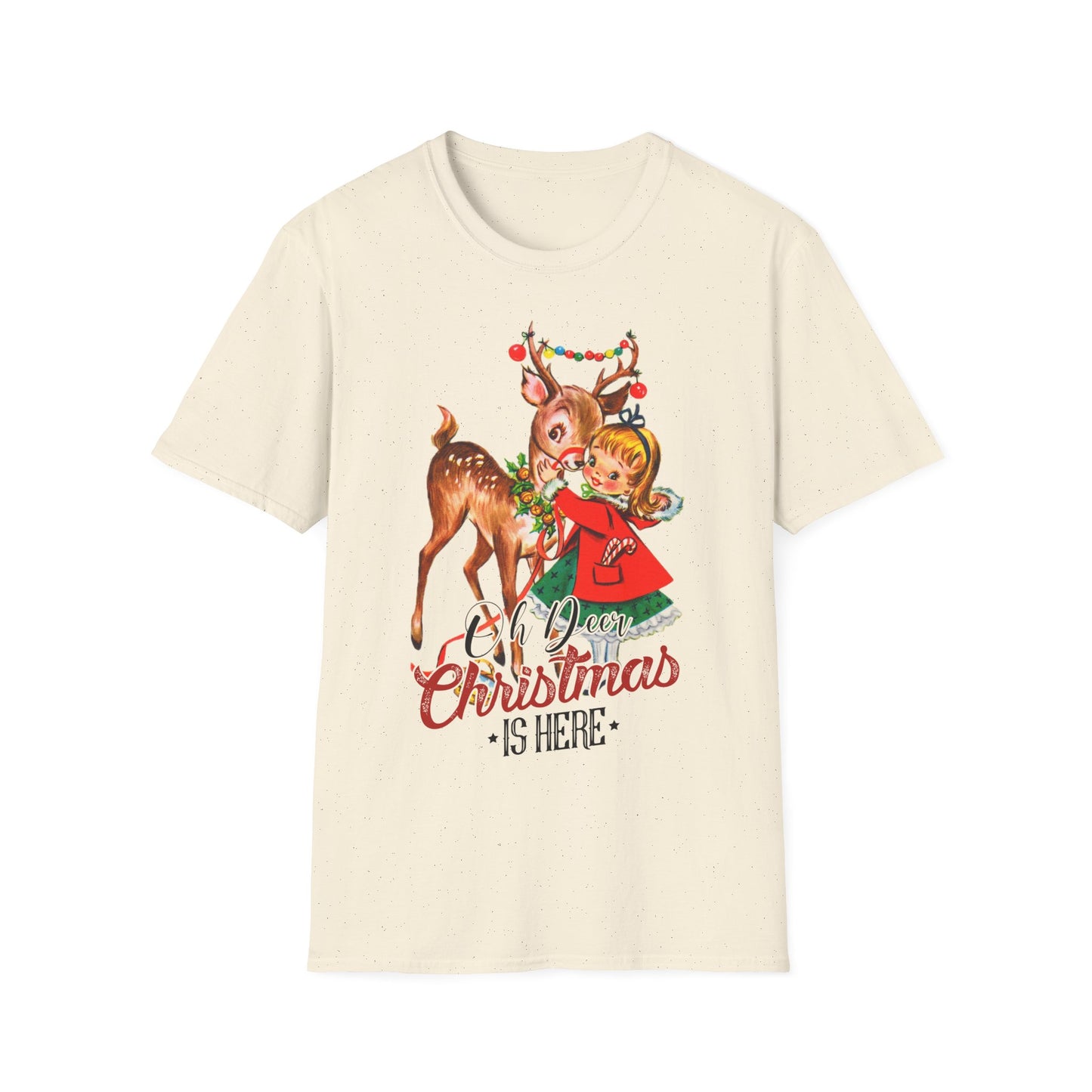 Oh Deer Christmas is Here Softstyle T-Shirt