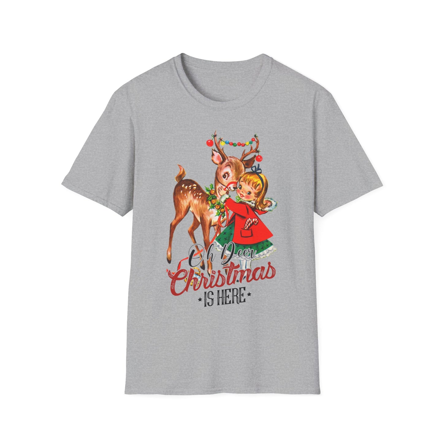 Oh Deer Christmas is Here Softstyle T-Shirt