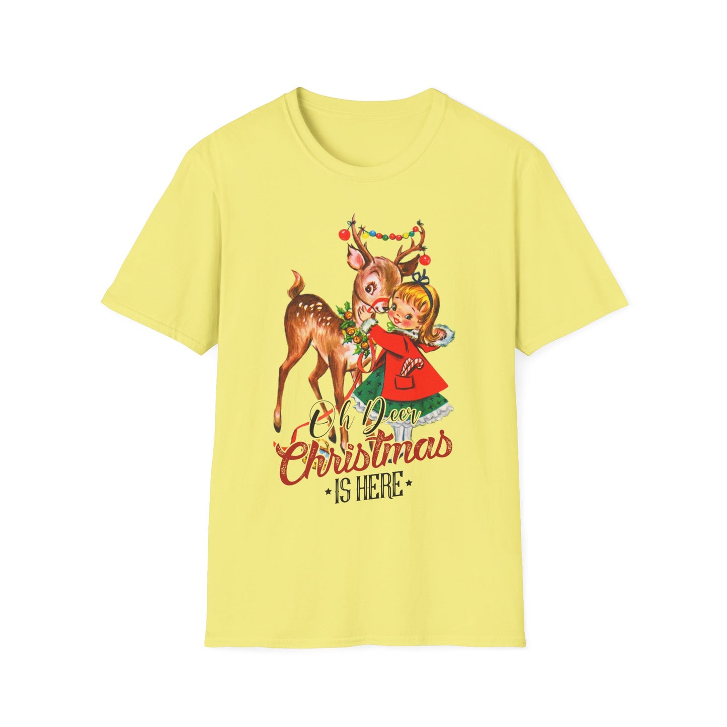 Oh Deer Christmas is Here Softstyle T-Shirt