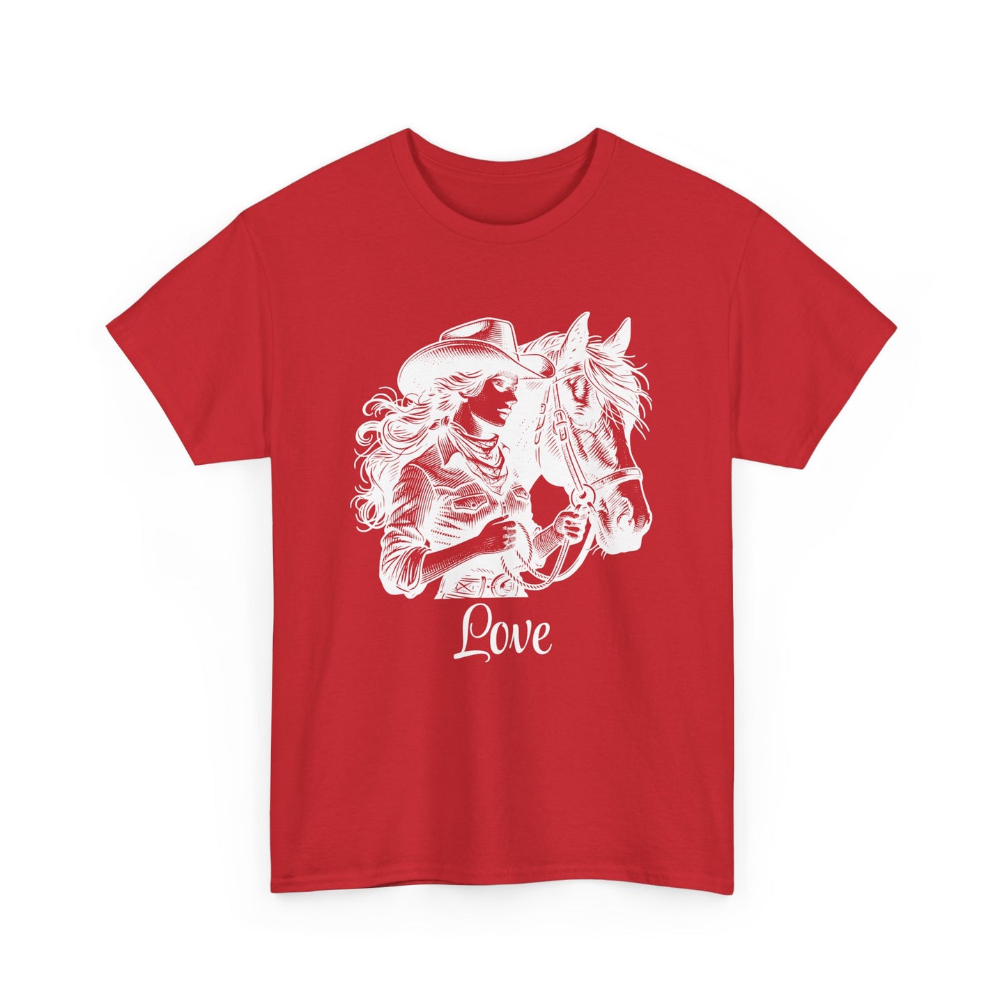 Girl with Horse Unisex Heavy Cotton Tee