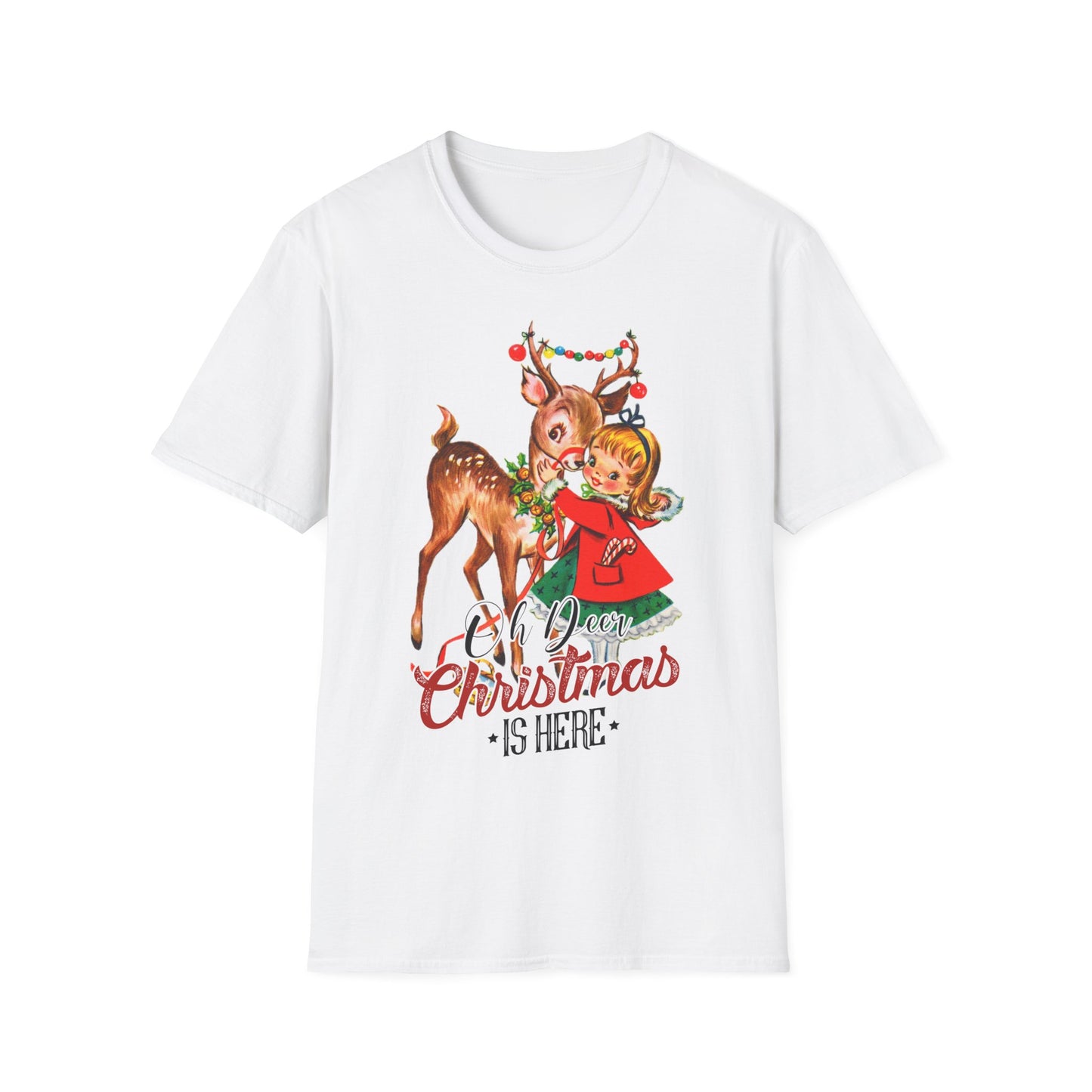 Oh Deer Christmas is Here Softstyle T-Shirt